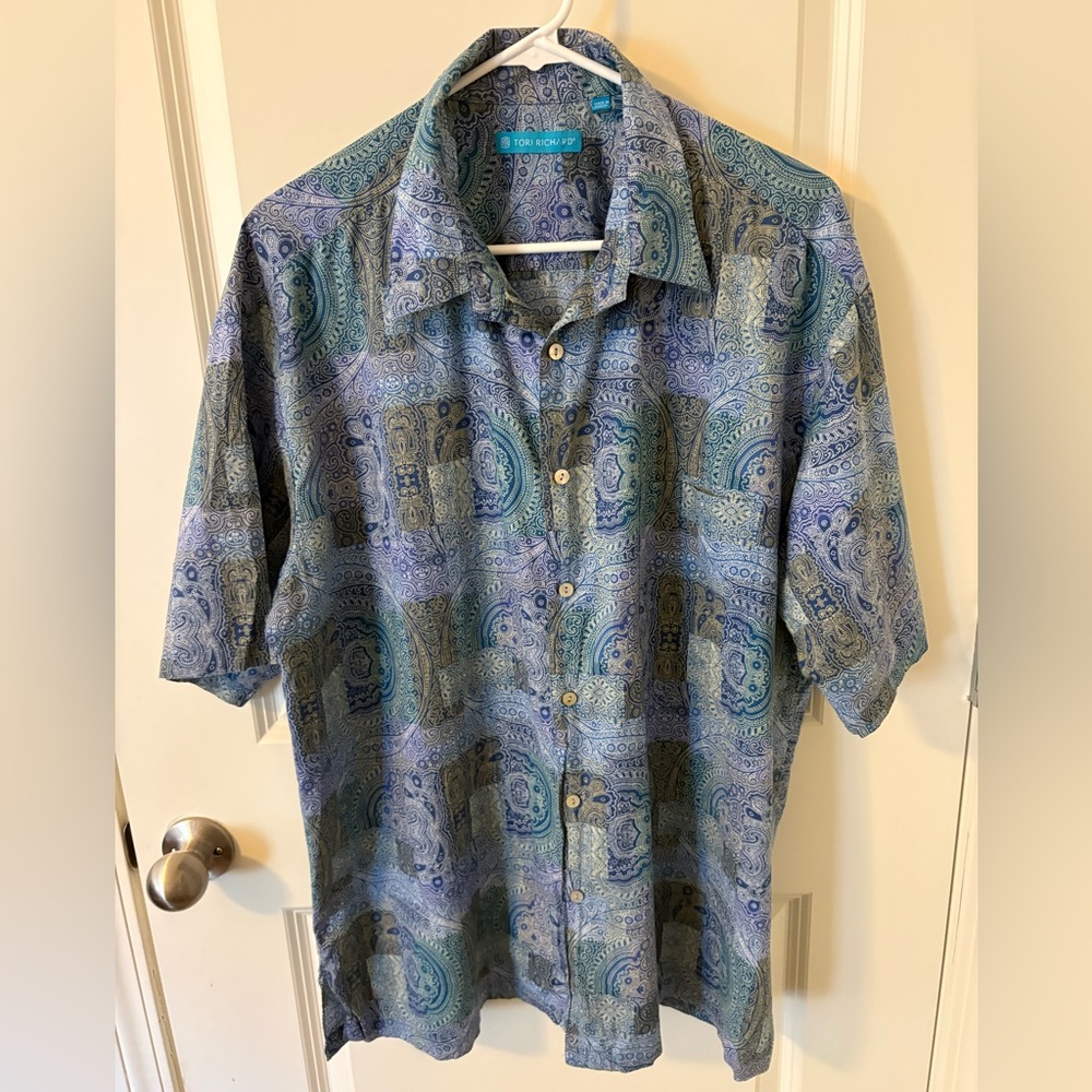 Tori Richard Men's XL Hawaiian Aloha Shirt 100% Cotton Made‎ in Hawaii Tropical